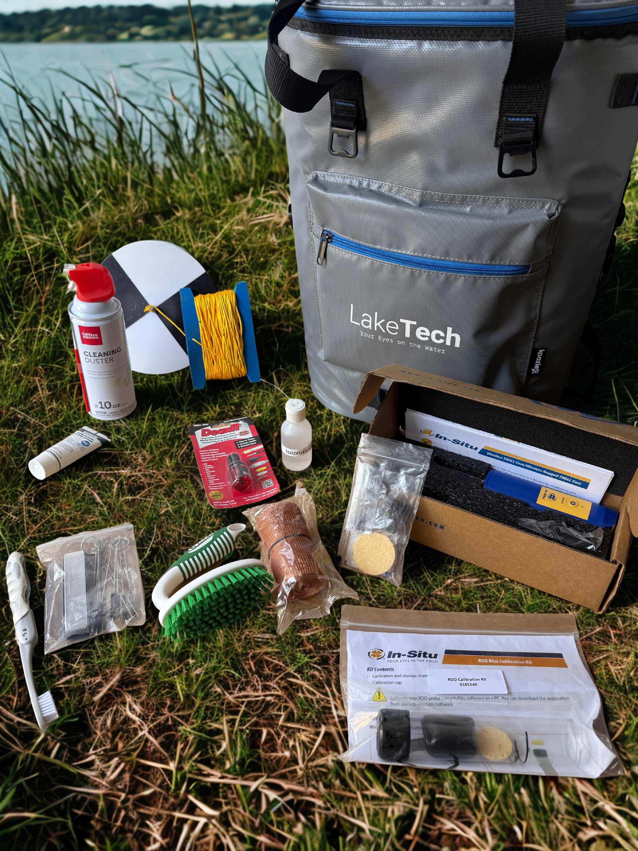 Water-quality monitoring equipment being prepared for field work