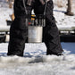 Kasco de-icer being lowered through ice during winter installation