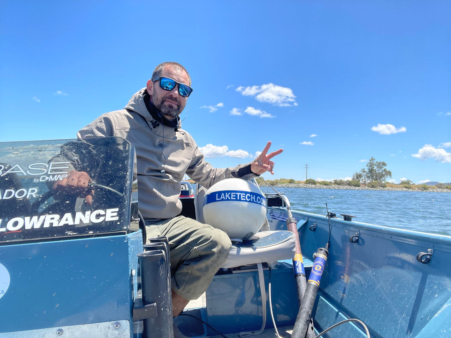 LakeTech field technician with monitoring buoy and RDO equipment