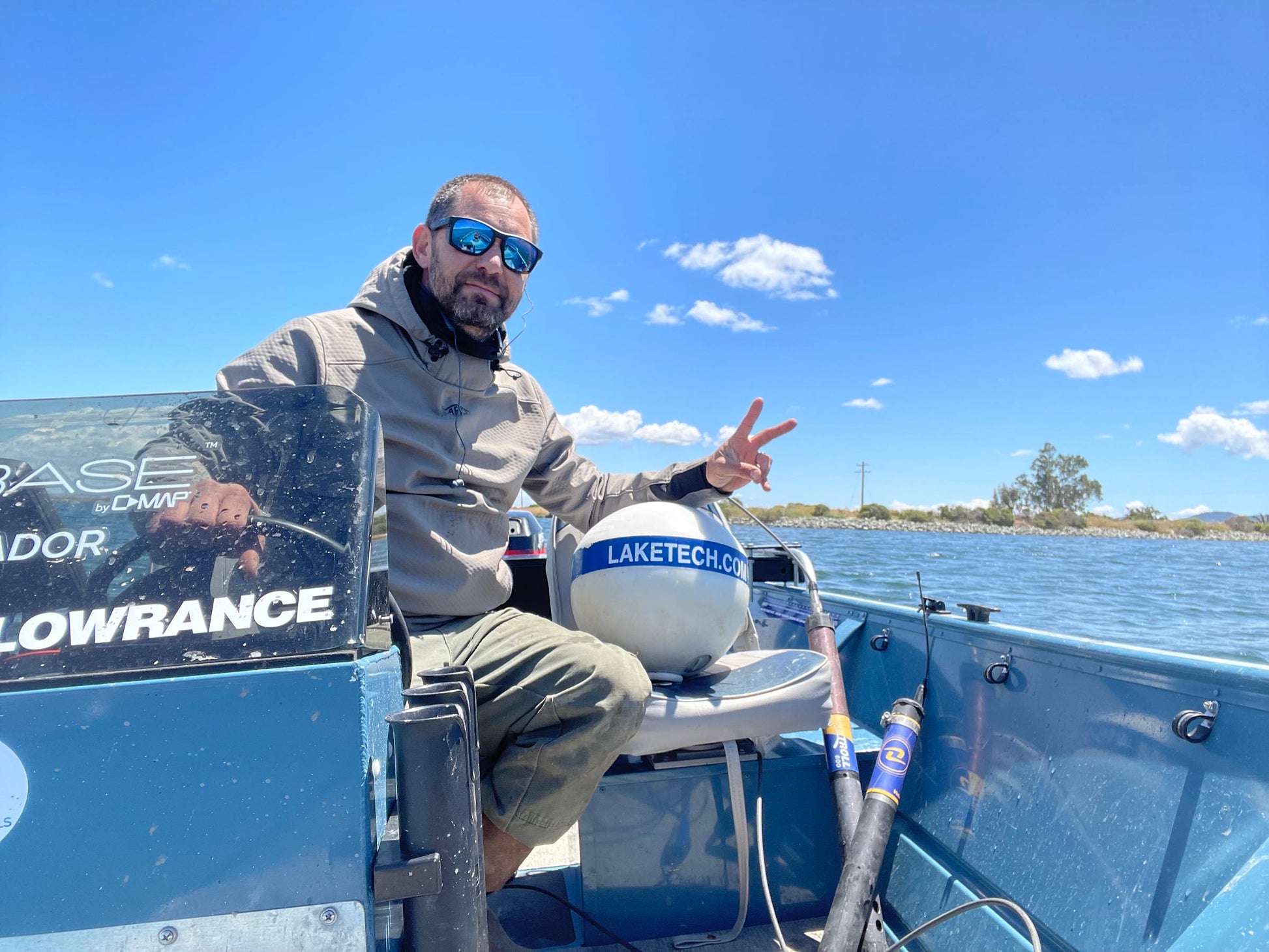 LakeTech field technician with monitoring buoy and RDO equipment